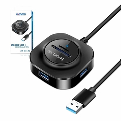 HUB 3 PORTAS USB3.0+2P SD EXBOM UH-R33 PT