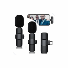 MICROFONE DE LAPELA SEM FIO RECARREGAVEL 1 PAR TIPO-C HMASTON MK-10