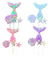 Decoración pastel sirena y estrellas
