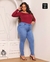 Calça Plus Size Detalhe Vermelho Clara - comprar online