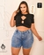 Bermuda Meia Coxa Plus Size Botão Furado Clara