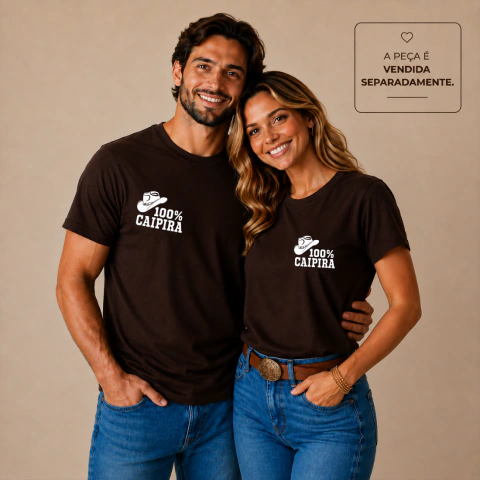 Camiseta Casal 100% Caipira