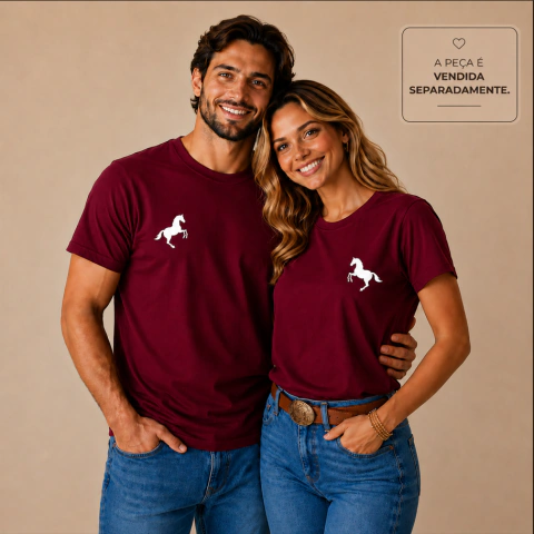Camiseta Casal Silhoueta Cavalo