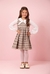 Vestido Infantil Xadrez com Camisa Branca