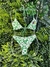 Conjunto Bikini Cortininha + Calcinha Floral Verde Com Proteção UV na internet