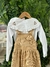 Conjunto Infantil Jardineira em Veludo Cotelê + Blusa Bordada