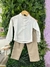 Camisa Infantil Branca com Gola Padre e Detalhe Bordado - comprar online