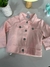 Conjunto Infantil – Vestido de Florzinha Quentinho + Jaqueta Rosa com Botões