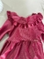Vestido Infantil Feminino Estilo Colete Rosa com Gola Babado