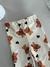 Legging Infantil Peluciada Bege com Estampa de Ursinhos