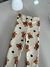 Legging Infantil Peluciada Bege com Estampa de Ursinhos - comprar online