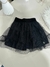 Conjunto Infantil Blusa de Malha com Tule + Saia Preta em Camadas de Tule na internet