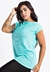 Blusa Turquesa Fitness Tela Manga Curta | REF: BLMC1 - Bella Style - Moda Feminina