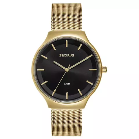 Relógio Feminino Dourado Casual Mesh