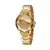 Relógio Feminino Aro Espelhado Aço Dourado