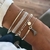 Conjunto 4 pulseira Prata de Metal Elegante Prateado