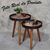 Mesa Lateral Apoio Kit Canto Conjunto Retro Pequena Rustico Ambiente Recepção Casa - Maraka Interiores