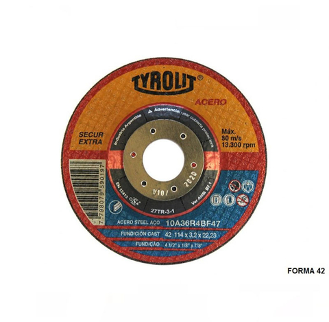 Disco de Corte Secur Extra 114 x 3,2 x 22,23 Tyrolit