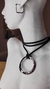 COB721 - COLLAR CUERDA NEGRA REGULABLE CIRCULO HUECO GRANDE en internet