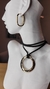 COD720 - COLLAR CUERDA NEGRA REGULABLE CIRCULO HUECO GRANDE en internet