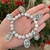 Pulsera medallas italianas Mármol blanco