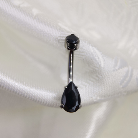 Navel ombligo Black cz