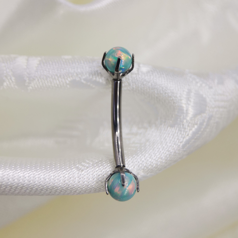 Navel engarzado ópalo blanco