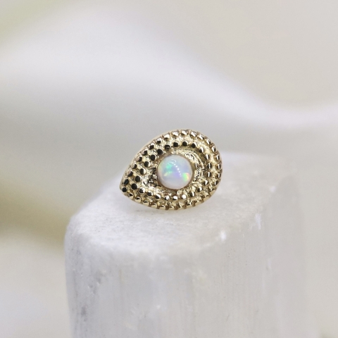 Gota Opalo blanco Oro 14k