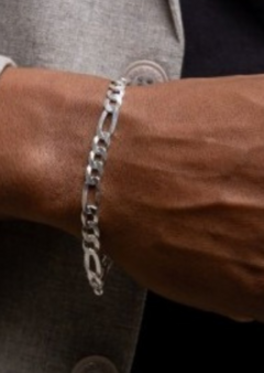 Pulseira Masculina Elo 3x1 e Fígaro - 20 cm na internet