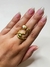 Anel maxi dourado com pérola 19