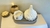 Kit Bandeja Decorativa Oval Concreto + Porta Velas + Vaso