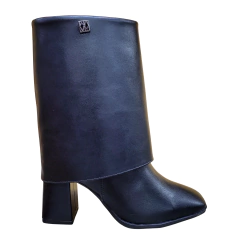 bota via marte feminina preta vista lateral cano estruturado