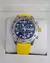 Breitling Prata/Azul/Pulseira de silicone amarela Linha Suíça