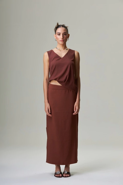 Saia Midi com Fendas Laterais Grace - comprar online