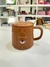 Taza cerámica oso con cuadros con tapa y cuchara