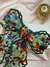 Laço de cabelo bordado verde com presilha - Boho chic - comprar online