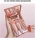 Kit 5 Pincéis Rose ou Rosa claro com Espelho