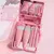 Kit 5 Pincéis Rose ou Rosa claro com Espelho