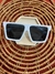 Óculos de sol branco quadrado UV400 rs46obq - comprar online