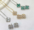 Conjunto Inspiração Trevo com Zircônias Cristal e Contorno em Micro Zircônias 50cm Semijoia Ródio Branco - comprar online