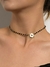 Collar elegante negro vidrio de cristal
