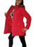 Campera Parka Tapado Inflable c/Piel y Capucha Desmontable c/Piel Desmontable Roja