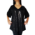 Remera Fiesta Talla Grande Todo Paillette Brillos Brillosa Negro en internet