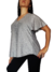 Remera Fiesta Lurex Talla Amplia Grande Brillos Brillosa Gris Claro