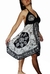 Vestido Hindu Bordado Importado India Circulos Negro y Gris - comprar online