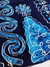 Vestido Hindu Bordado Importado India Espirales Azul