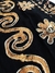 Imagen de Vestido Hindu Bordado Importado India Espirales Negro y Naranja