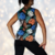 Musculosa de Seda Fria - Hojas Azul Modelo 50 - Cris Store Ok