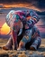 Quadro Decorativo Elefante em Aquarela - loja online