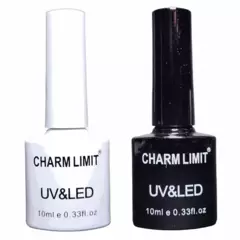 esmaltes de/para uñas semipermanente Charm Limit combinado blanco y negro 10ml PACK 2